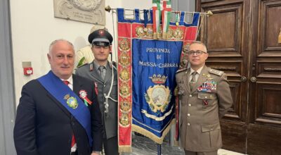 Il presidente di Upi Toscana e della Provincia di Massa Carrara Gianni Lorenzetti alla cerimonia del centenario della fondazione dell’Istituto Nastro Azzurro