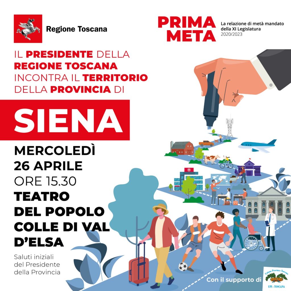 “PRIMA META”, IL PRESIDENTE GIANI INCONTRA IL TERRITORIO DELLA PROVINCIA DI SIENA