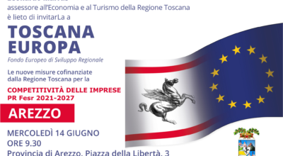 APPUNTAMENTI SUL TERRITORIO: TOSCANA EUROPA IL 14 GIUGNO AD AREZZO